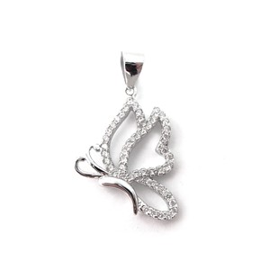 Butterfly Pendant with Cubic Zirconias